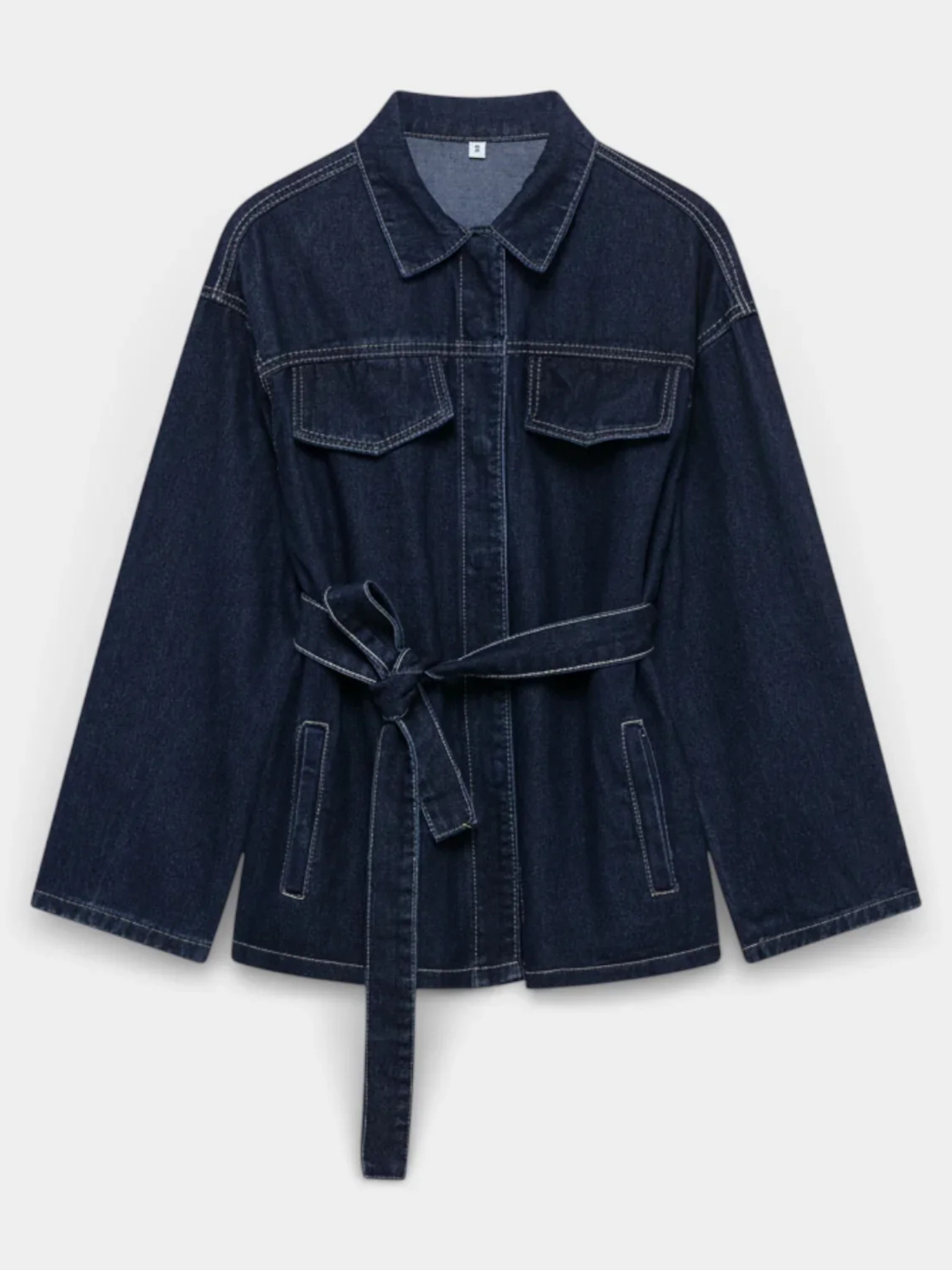 Women’s Denim Jacket & Straight-Leg Jeans Two-Piece Set – Button Front Co-Ord