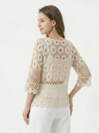 Women's Open Knit Crochet Top