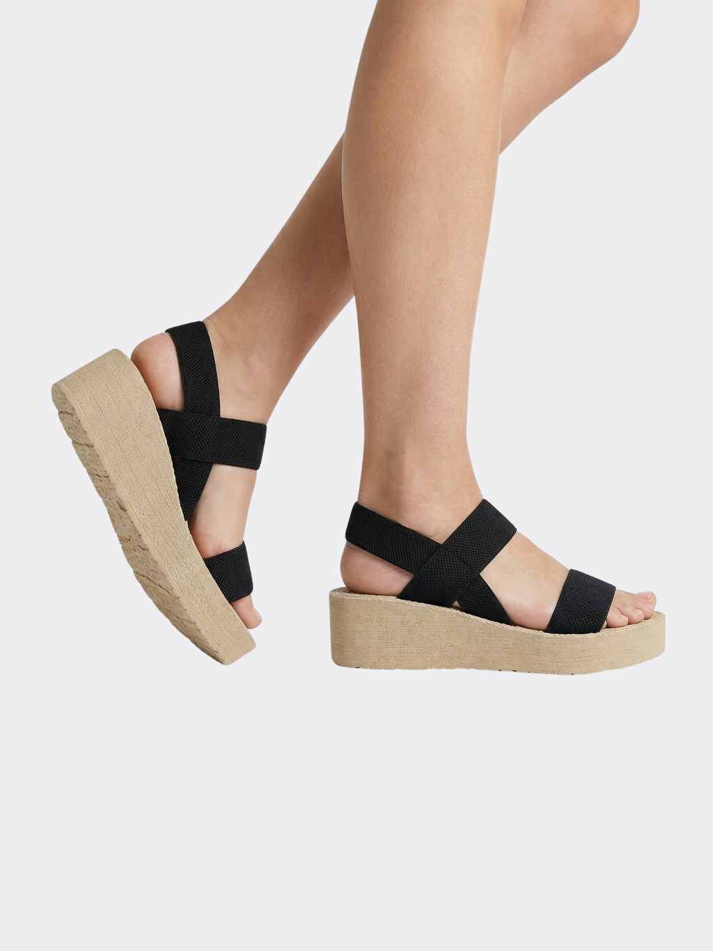 Women’s Platform Thong Sandals with Elastic Back Strap