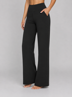 Women’s Stretch Straight-Leg Trousers – High-Waist Fit