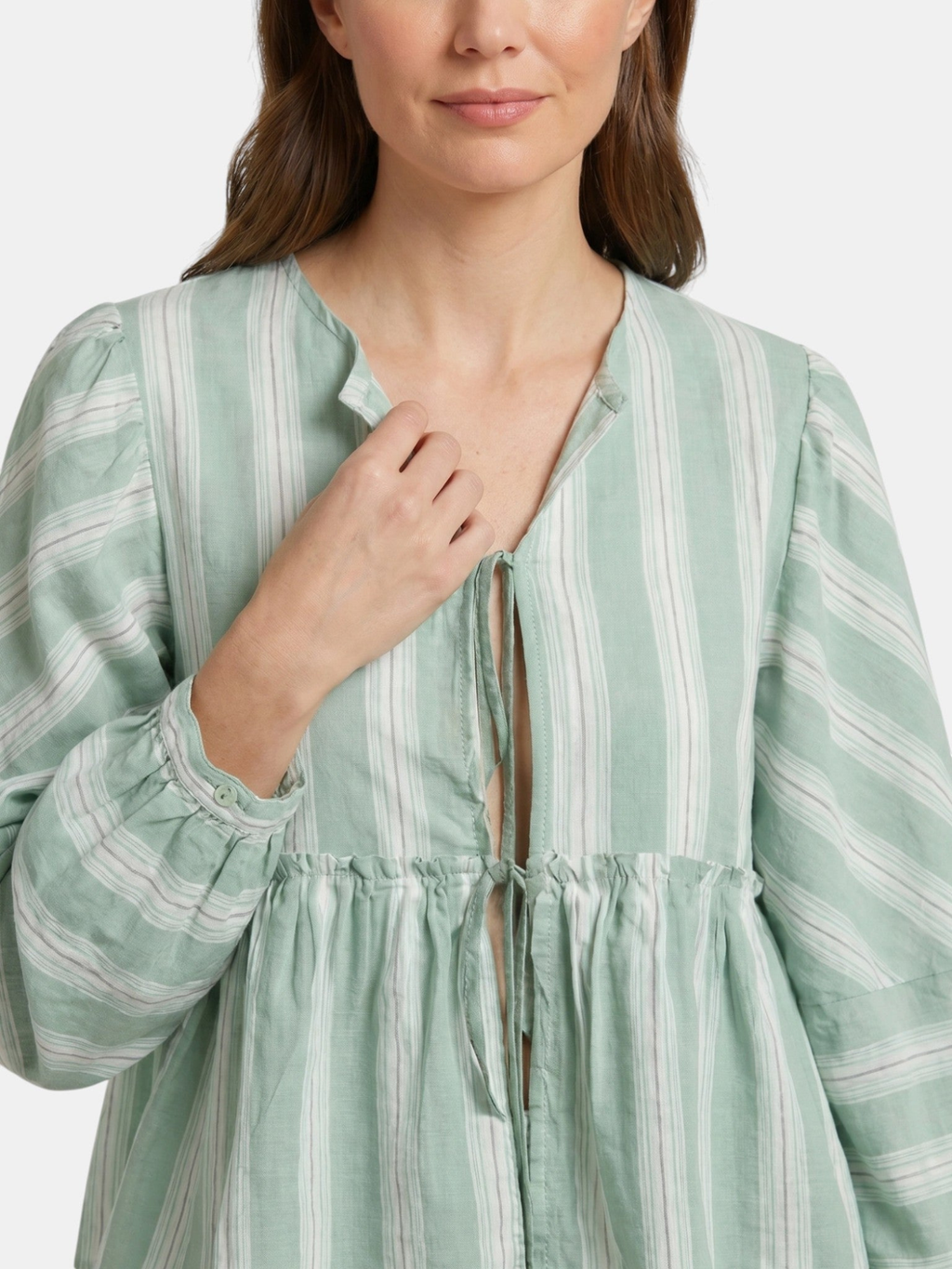 Women’s Striped Peplum Shirt and Shorts Set