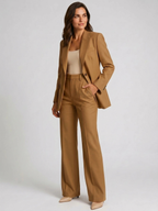 Women’s Two-Piece Blazer and Wide-Leg Trousers Suit