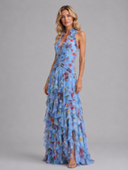 Floral Halter Maxi Dress – Effortless Evening Elegance