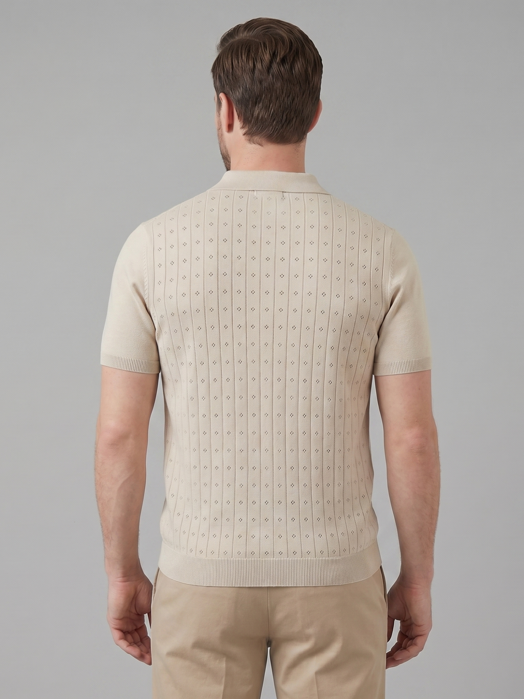 Men’s Short-Sleeve Polo Shirt with Lapel Collar