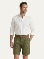 Men’s Double Pleat Chino Shorts – Turn-Up Hem