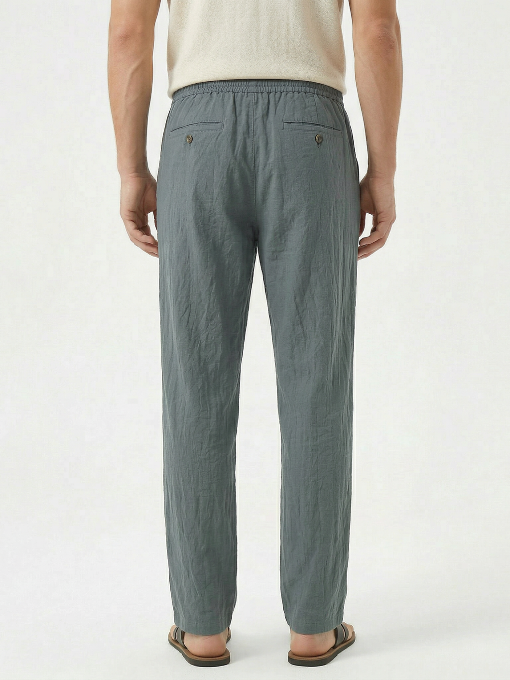 Men’s Casual Straight-Leg Drawstring Trousers