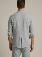 Men’s Long Sleeve Button-Up Shirt & Trousers Two-Piece Set