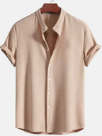 Men’s Mandarin Collar Short Sleeve Shirt