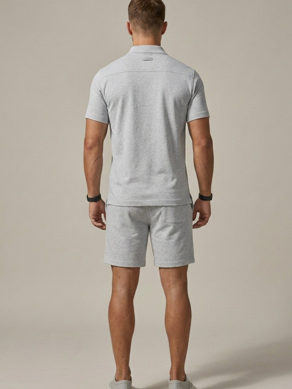 Men’s Short Sleeve Shirt & Drawstring Shorts Two-Piece Set