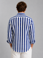 Men’s Striped Button-Up Shirt – Relaxed Summer Design