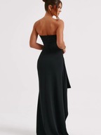 Women's Strapless Maxi Dress with Side Slit