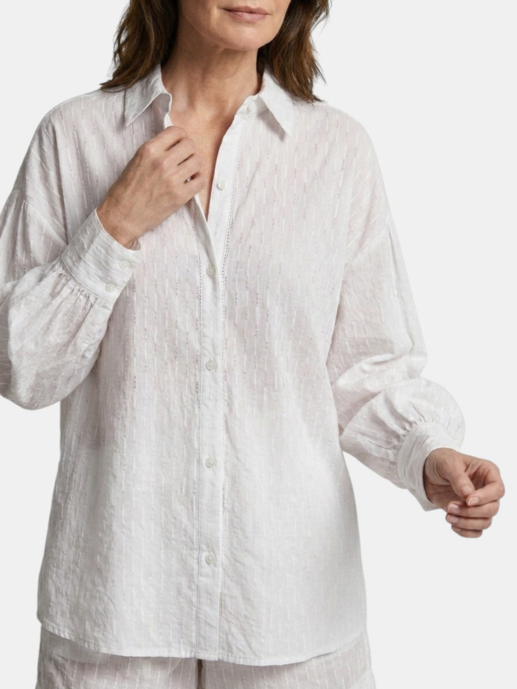 Women’s Broderie Stripe Shirt and Shorts Set