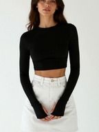 Women’s Long Sleeve Fitted Crop Top