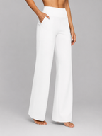 Women’s Stretch Straight-Leg Trousers – High-Waist Fit