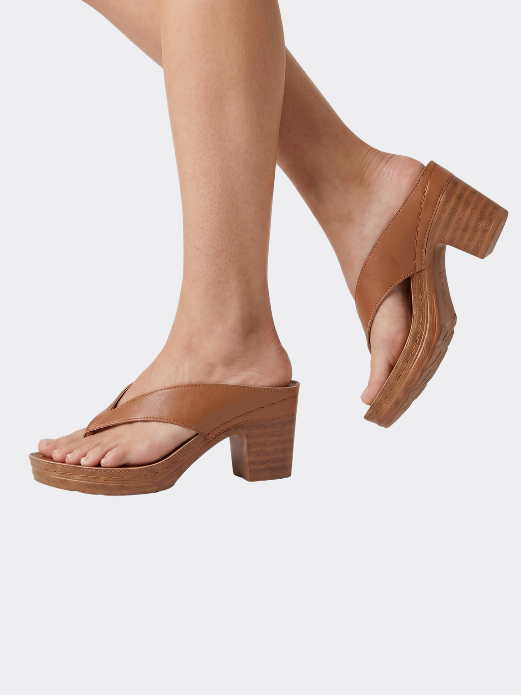 Women’s Thong Sandals with Chunky Block Heel