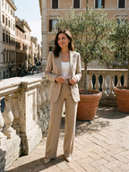 Women’s Two-Piece Blazer and Wide-Leg Trousers Suit