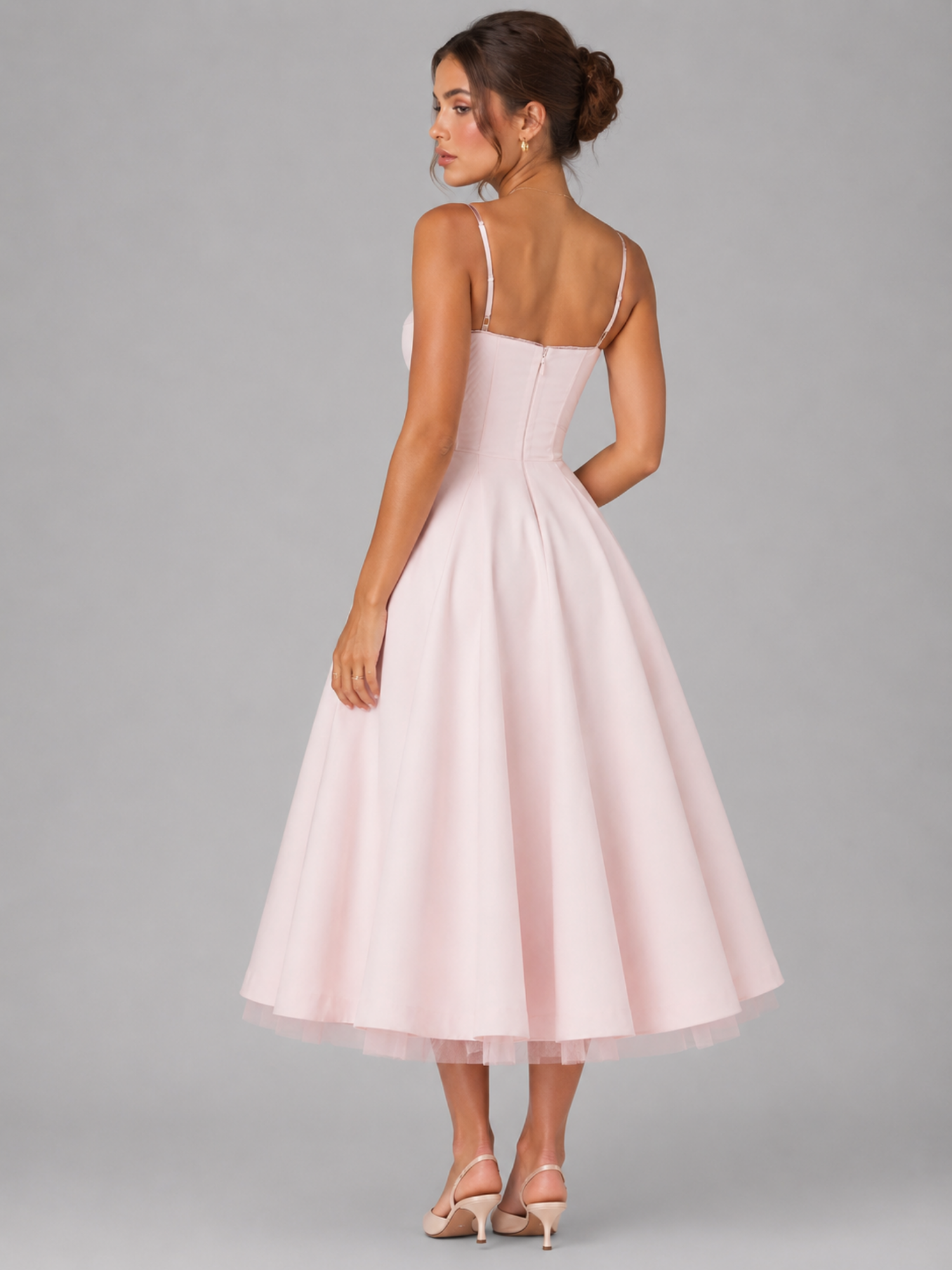 Corset Midi Dress – Romantic Volume & Refined Structure