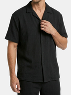 Men’s Camp Collar Shirt and Shorts Two-Piece Set