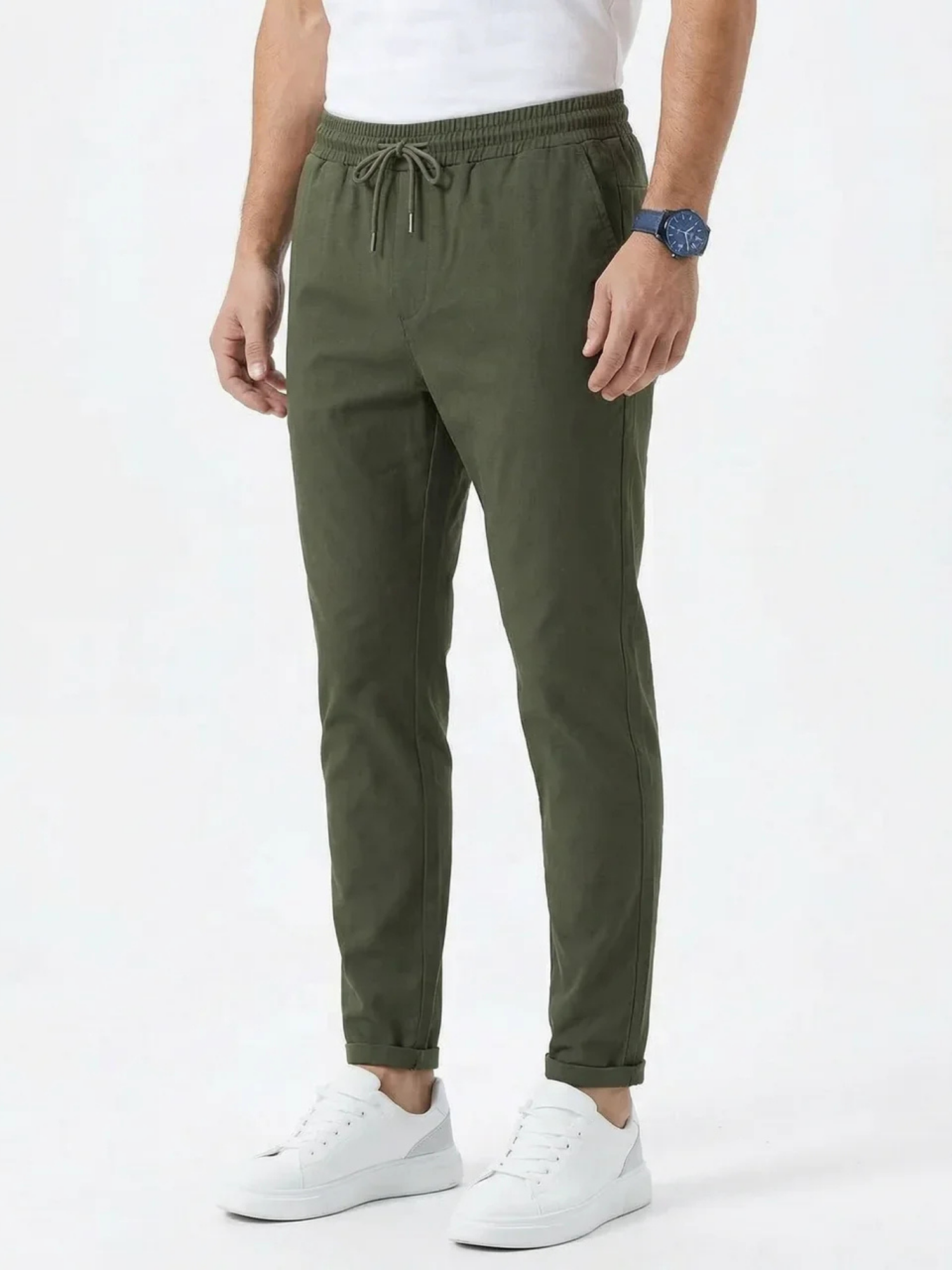 Men's Drawstring Tapered Trousers