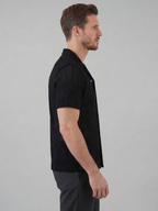 Men’s Short-Sleeve Button-Down Shirt with Front Button Closure