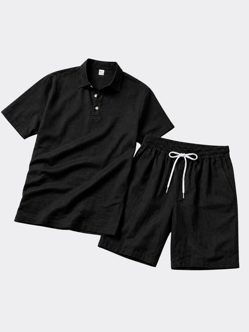 Men’s Short Sleeve Polo Shirt and Shorts Two-Piece Set