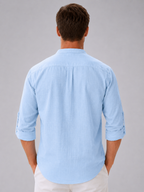 Men’s Stand Collar Summer Shirt – Relaxed Modern Fit