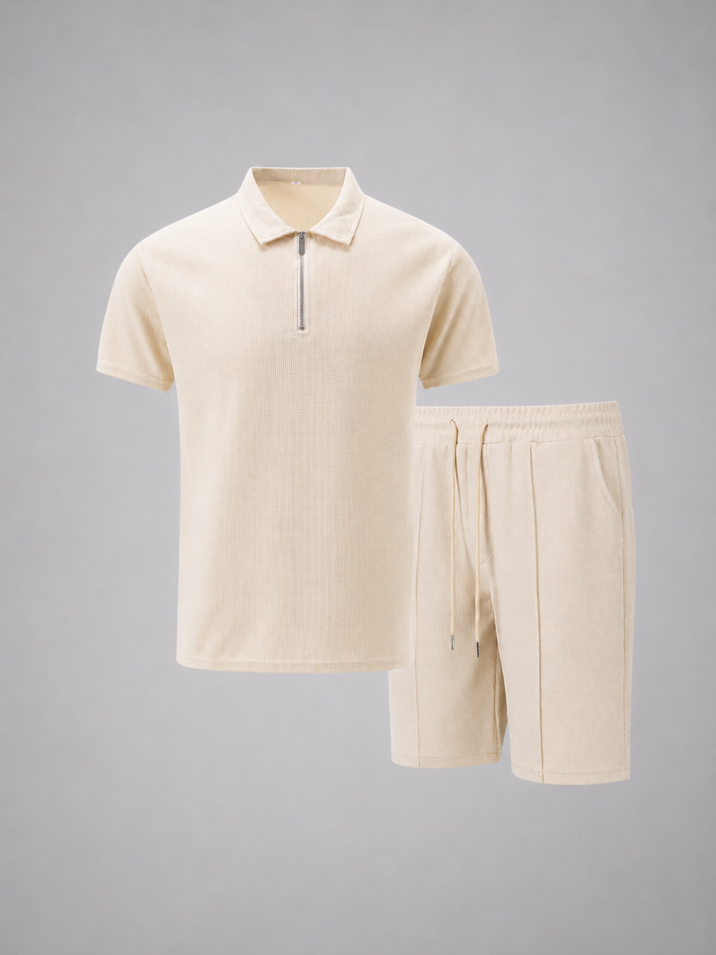 Men’s Summer Co-Ord Set – Zip Polo & Shorts