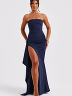 Women's Strapless Maxi Dress with Side Slit