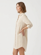Women's Button-Front Long Sleeve Shirt Dress