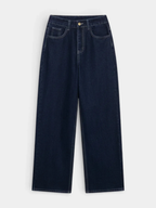 Women’s Denim Jacket & Straight-Leg Jeans Two-Piece Set – Button Front Co-Ord