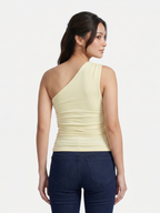 Women's One-Shoulder Ruched Sleeveless Top