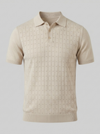 Men’s Short-Sleeve Polo Shirt with Lapel Collar