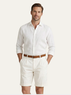 Men’s Double Pleat Chino Shorts – Turn-Up Hem