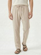 Men’s Casual Straight-Leg Drawstring Trousers