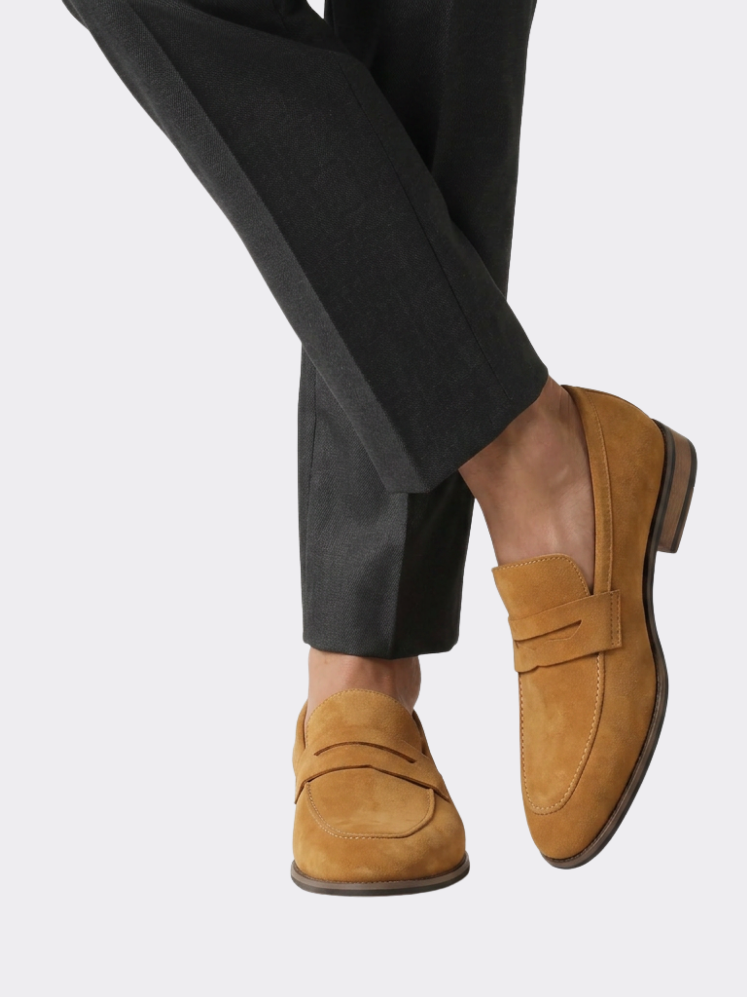 Men’s Slip-On Loafers with Almond Toe