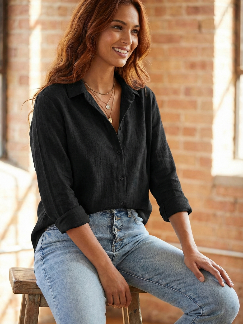 Women’s Button-Front Blouse
