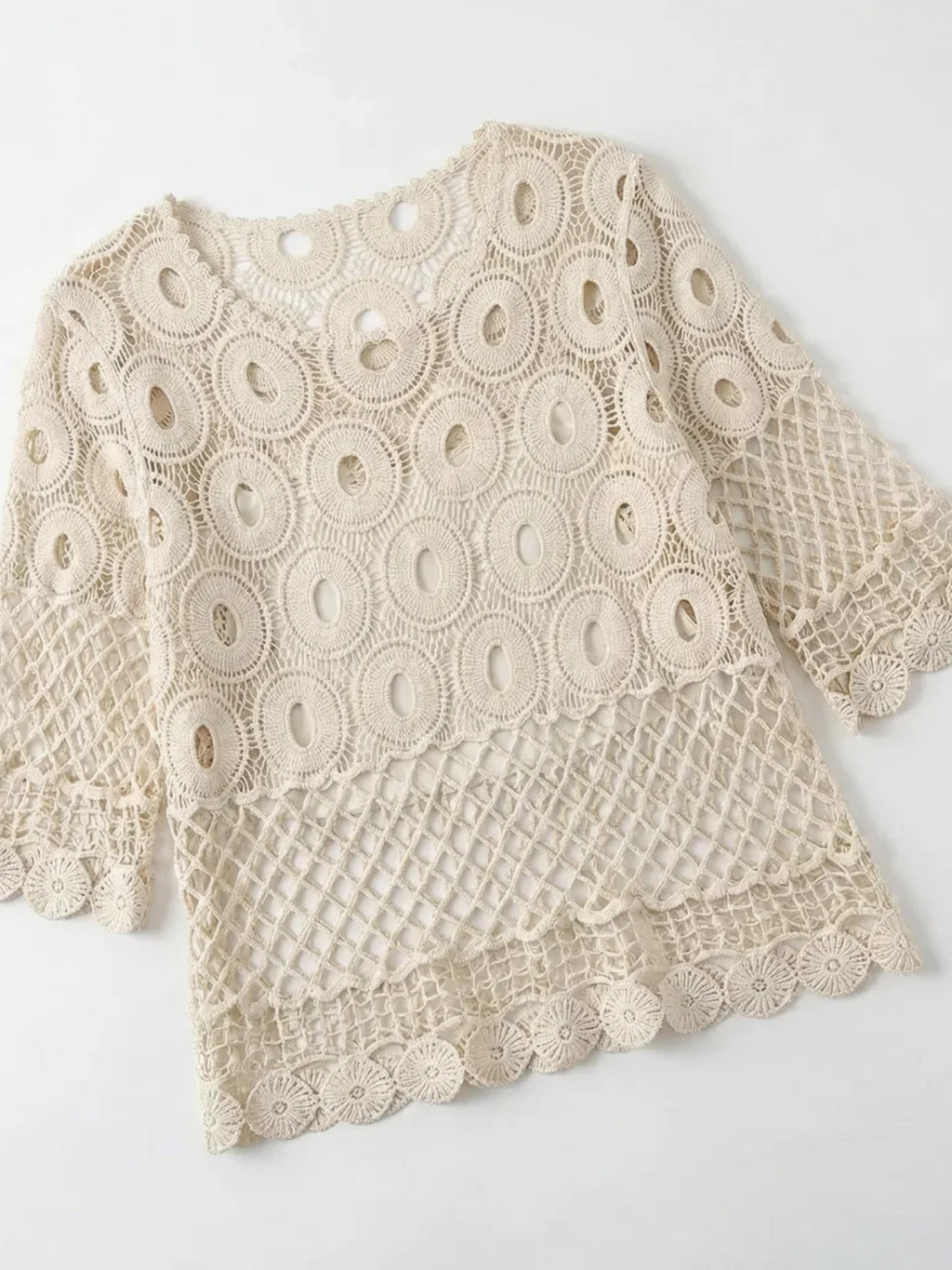 Women's Open Knit Crochet Top
