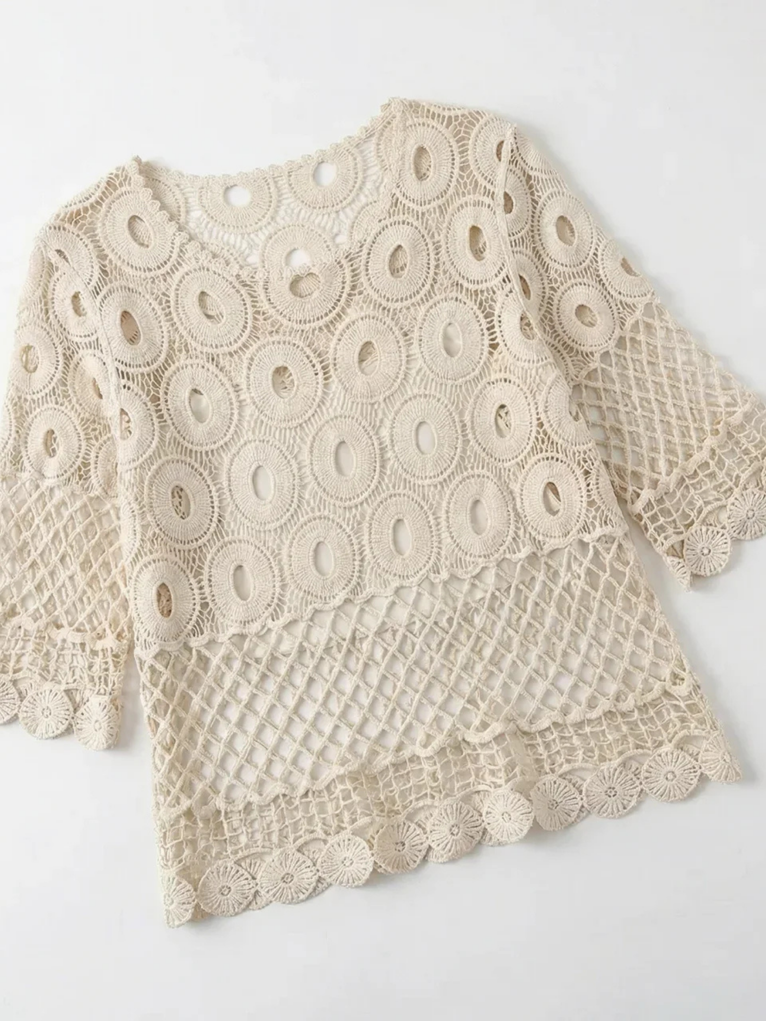 Women's Open Knit Crochet Top