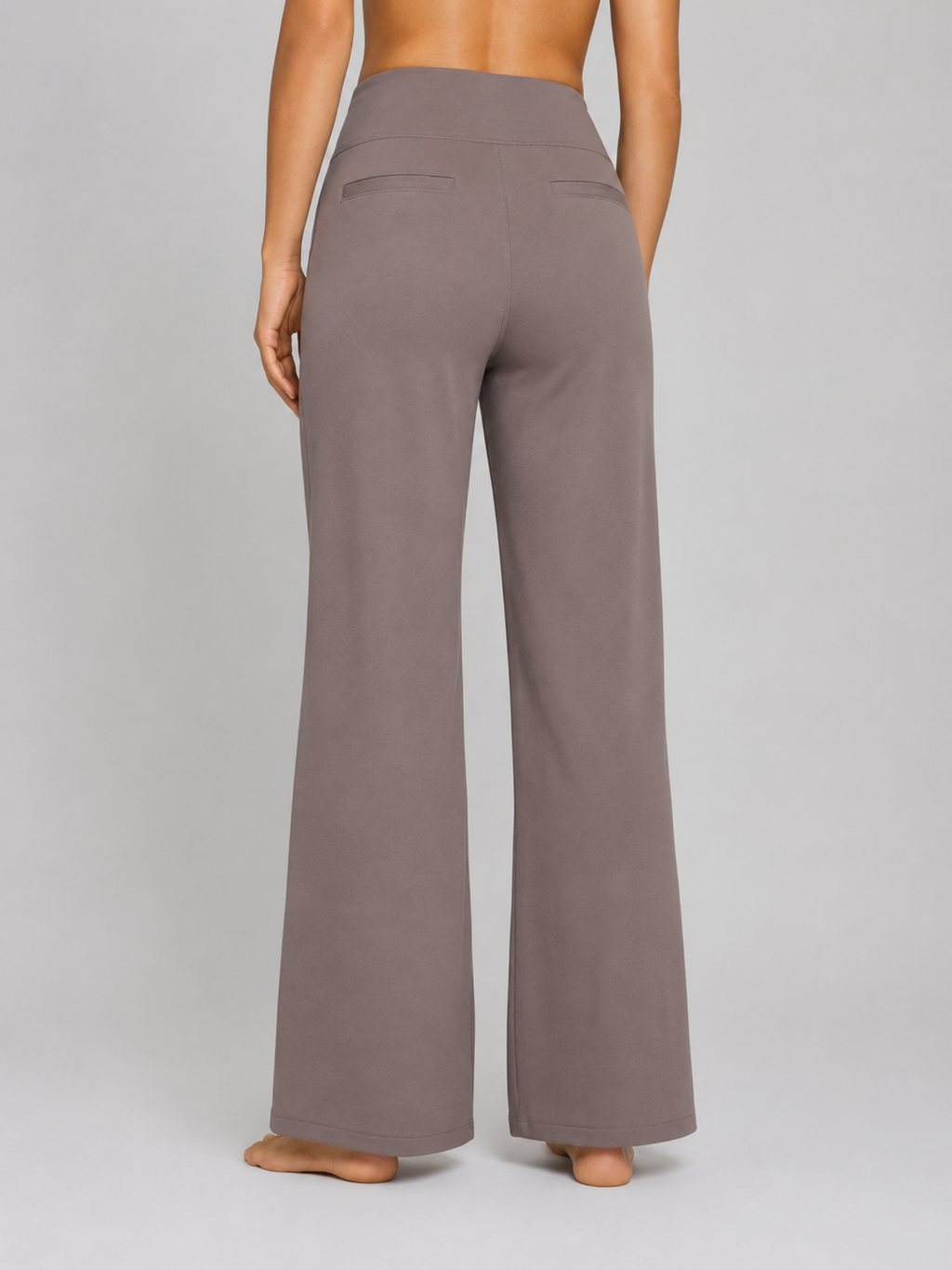 Women’s Stretch Straight-Leg Trousers – High-Waist Fit