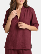 Women’s V-Neck Top and Wide-Leg Trousers Set