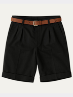 Men’s Double Pleat Chino Shorts – Turn-Up Hem
