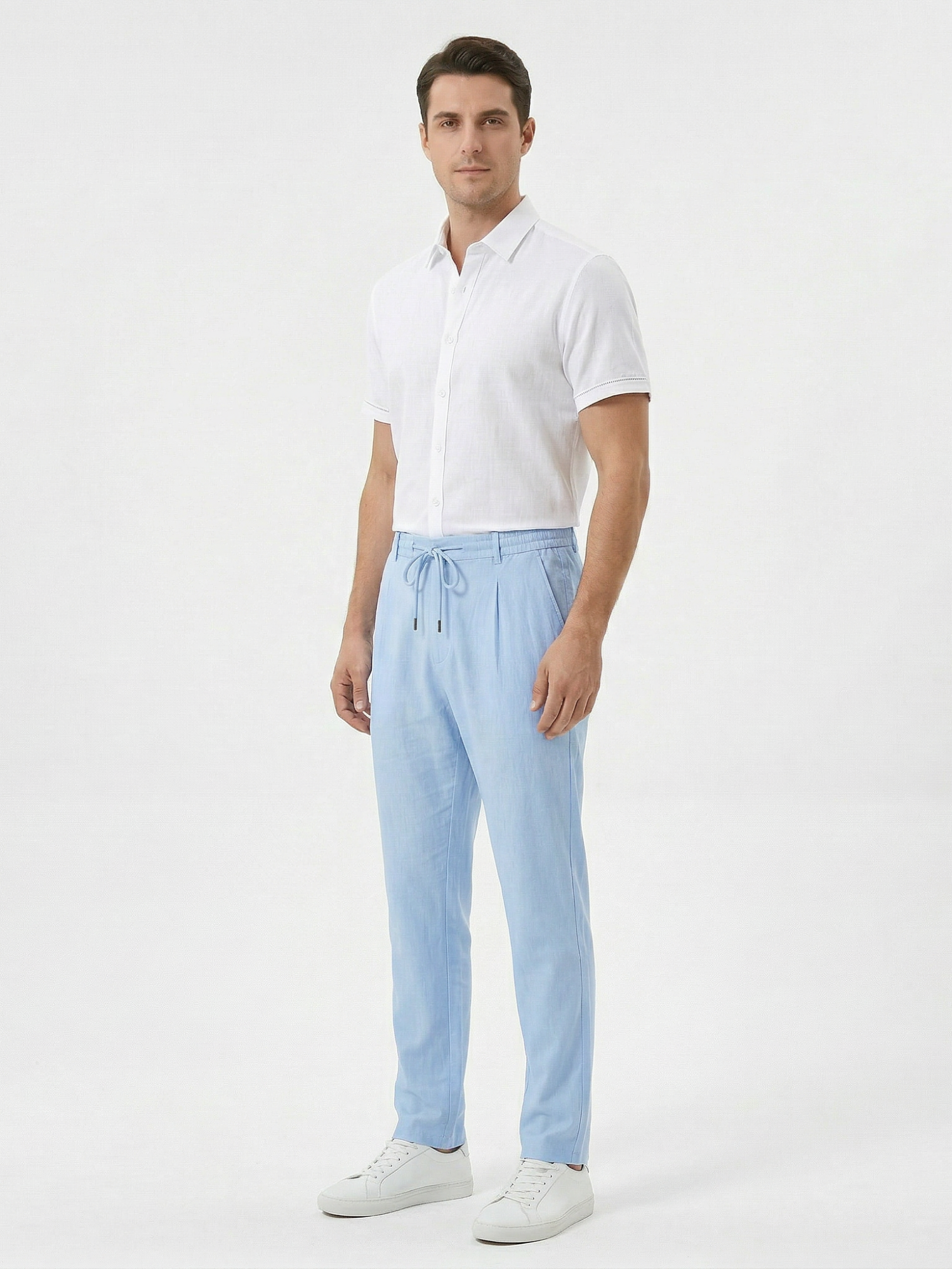 Men's Drawstring Straight-Leg Trousers