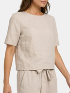 Women’s Crop Top and Tapered Trousers Set with Relaxed Fit