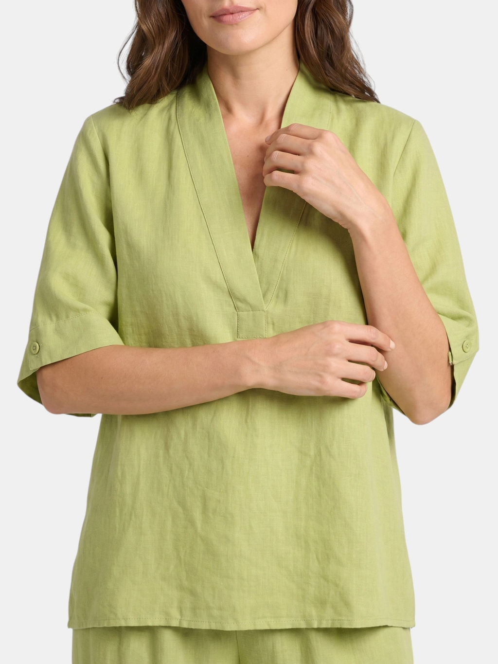 Women’s V-Neck Top and Wide-Leg Trousers Set