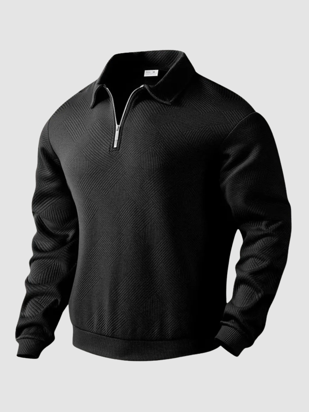 Men’s Half-Zip Knit Sweater – Stand Collar, Long Sleeve, Regular Fit