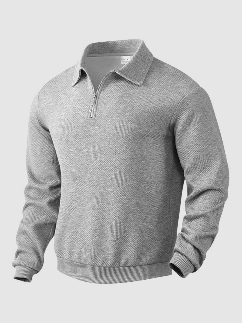 Men’s Half-Zip Knit Sweater – Stand Collar, Long Sleeve, Regular Fit