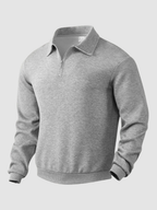 Men’s Half-Zip Knit Sweater – Stand Collar, Long Sleeve, Regular Fit