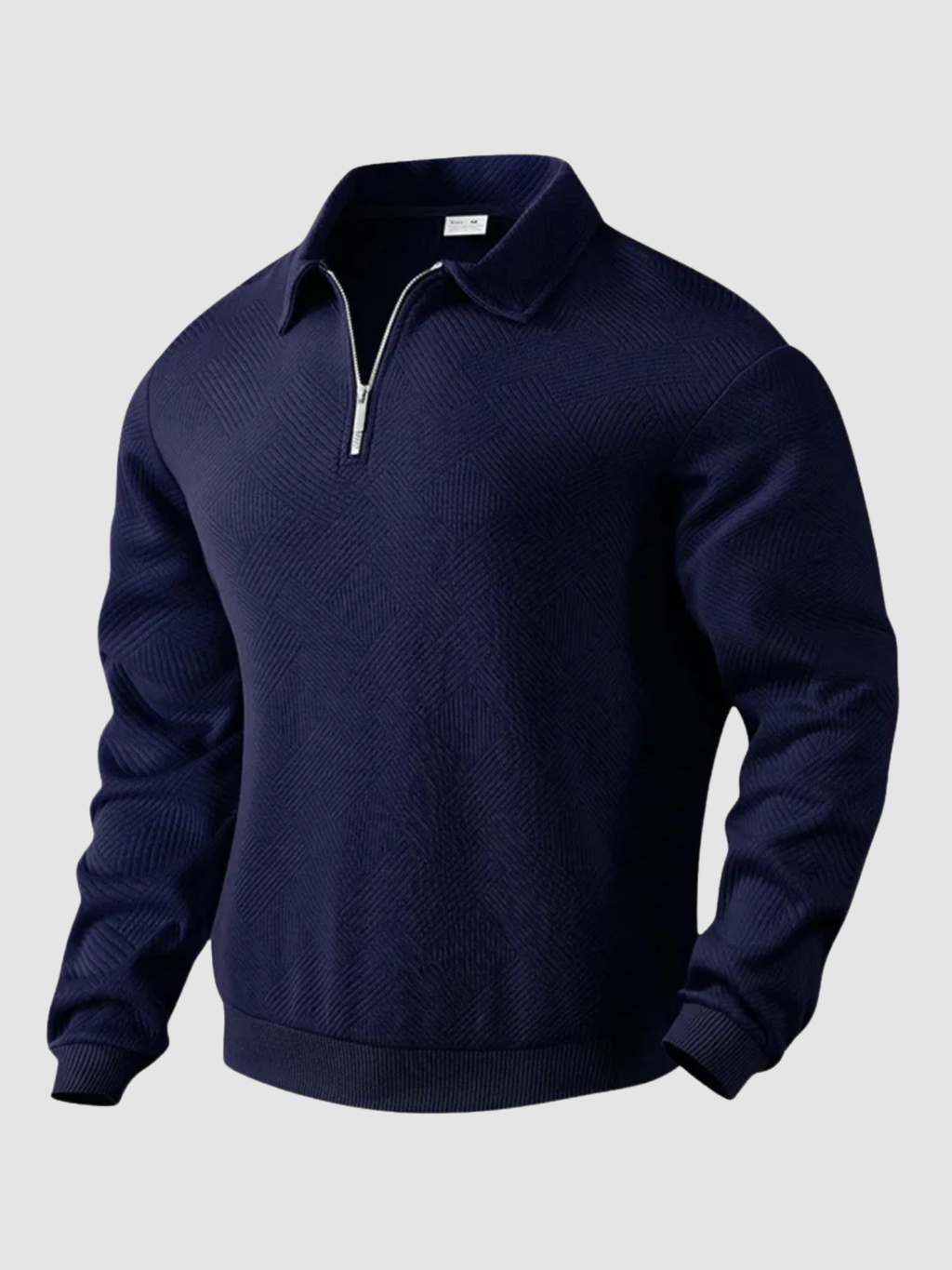 Men’s Half-Zip Knit Sweater – Stand Collar, Long Sleeve, Regular Fit