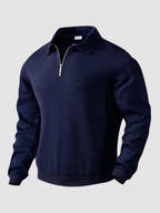 Men’s Half-Zip Knit Sweater – Stand Collar, Long Sleeve, Regular Fit