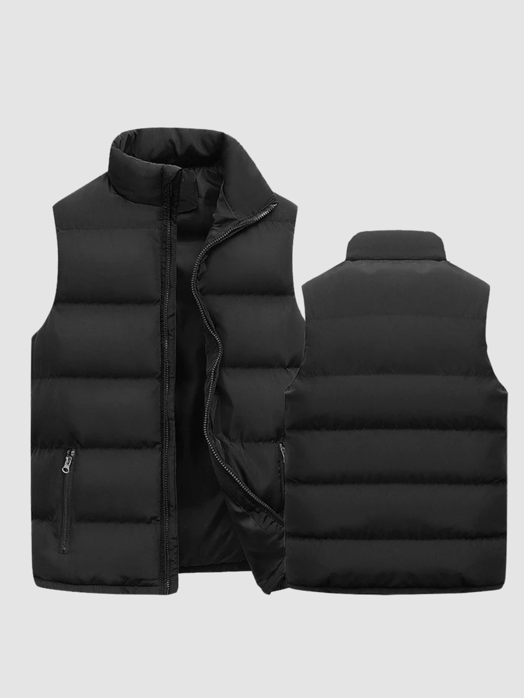 Men’s Quilted Gilet – Sleeveless Zip Jacket, Regular Fit